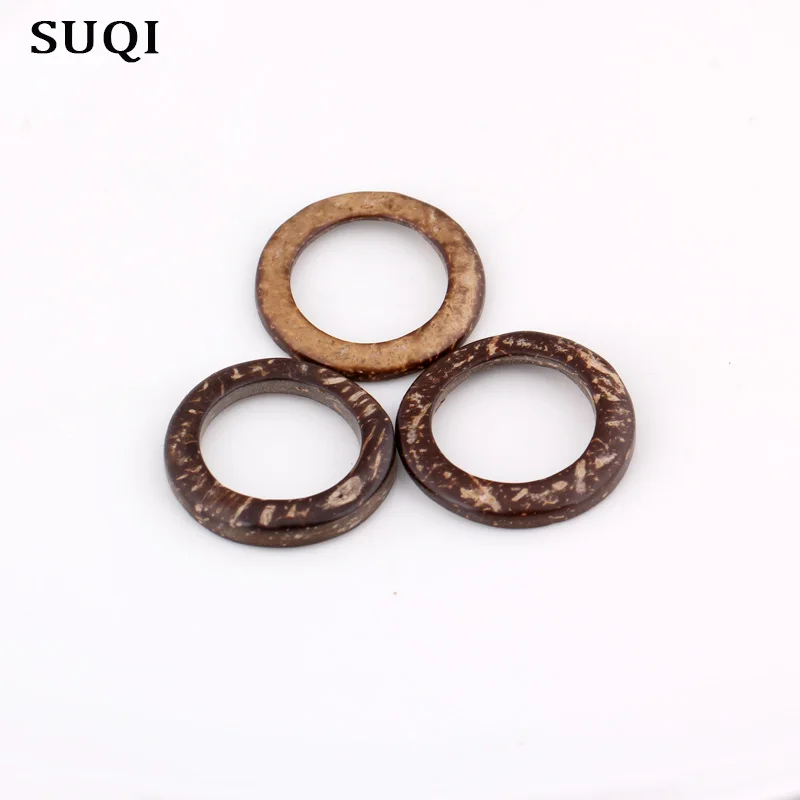 10Pcs/Pack 30mm thickening Natural coconut shell Decoration Round Jewelry Earring necklace clothing accessories  coffee circle