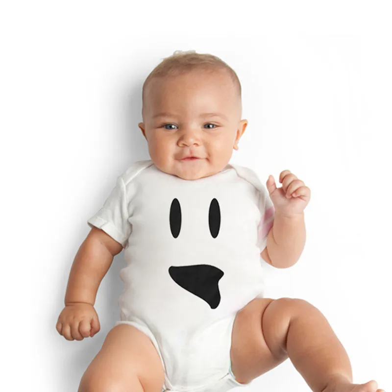 

Funny White Romper Newborn Baby Boy Summer Clothes Baby Halloween Costume Cotton Jumpsuit 0-24M