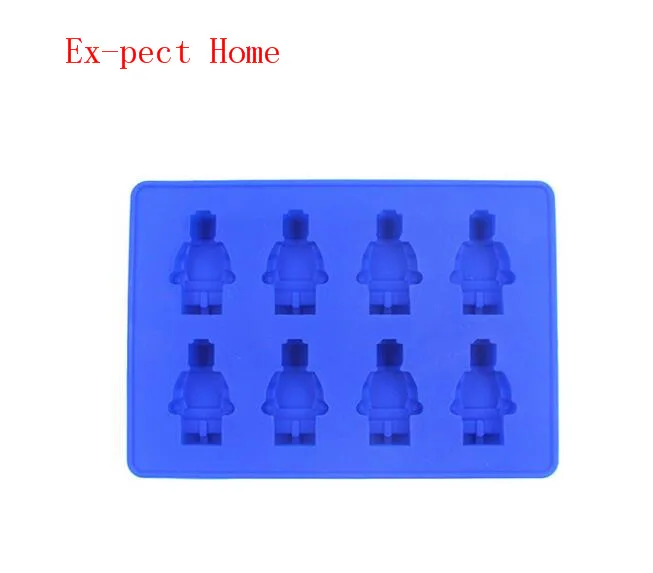 Wholesale 240pcs/lot Silicone Robot Ice Cube Ice Tray Chocolate Mold Jelly Pudding Mold Candy Cake Mold Cake Baking Tools