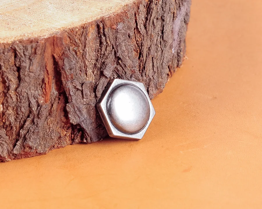 20x18mm 20pcs ANTIQUE SLIVER HEXAGONAL ROUND RIVETBACK LETHERCRAFT CONCHOS STUD RIVET TACKS