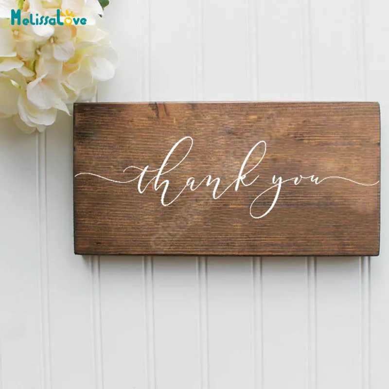 Thank You Wedding Party Decor Box Sticker Vinyl Sign Waterproof Decal Mural for Board Wallpaper B816