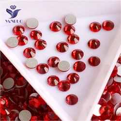 YANRUO 2028NoHF All Sizes Lt.Siam Non Hotfix Crystal Luxury Strass Stones Flatback Rhinestones For Nail Art Decoration