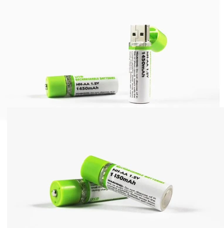 Best Price For 2Pcs AA Battery Nimh AA 1.2V 1450MAH Rechargeable Li-ion USB AA 1450 With Colorful Card