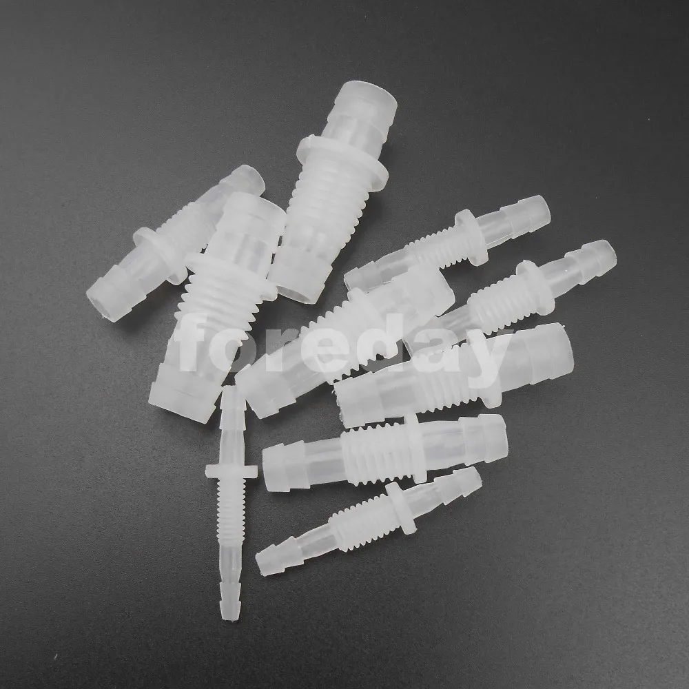 1000PCS Through-plate joint Plastic over-plate PP threaded two-way joints straight Screwed pipe tube connector Nipple *FD800-809