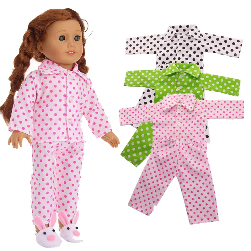 

3 colors Pajamas Doll Clothes Fit 18 Inch Doll Our Generation for Chrid Christmas Gift