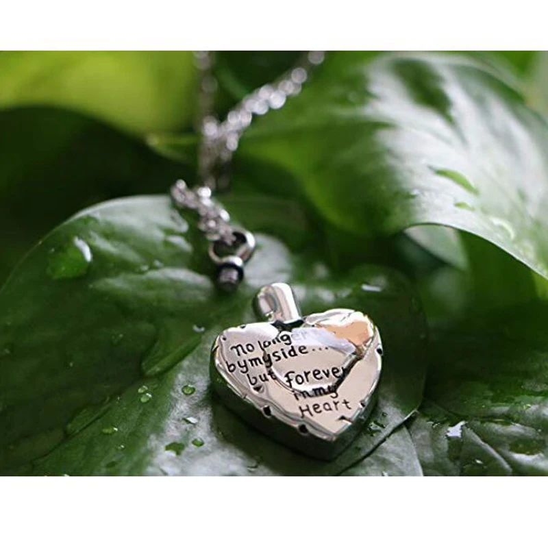 Fashion Cremation Jewelry Stainless Steel Heart Keepsake Ashes Necklace For Men Wowen or Pet Memorial Urn Pendant Necklace