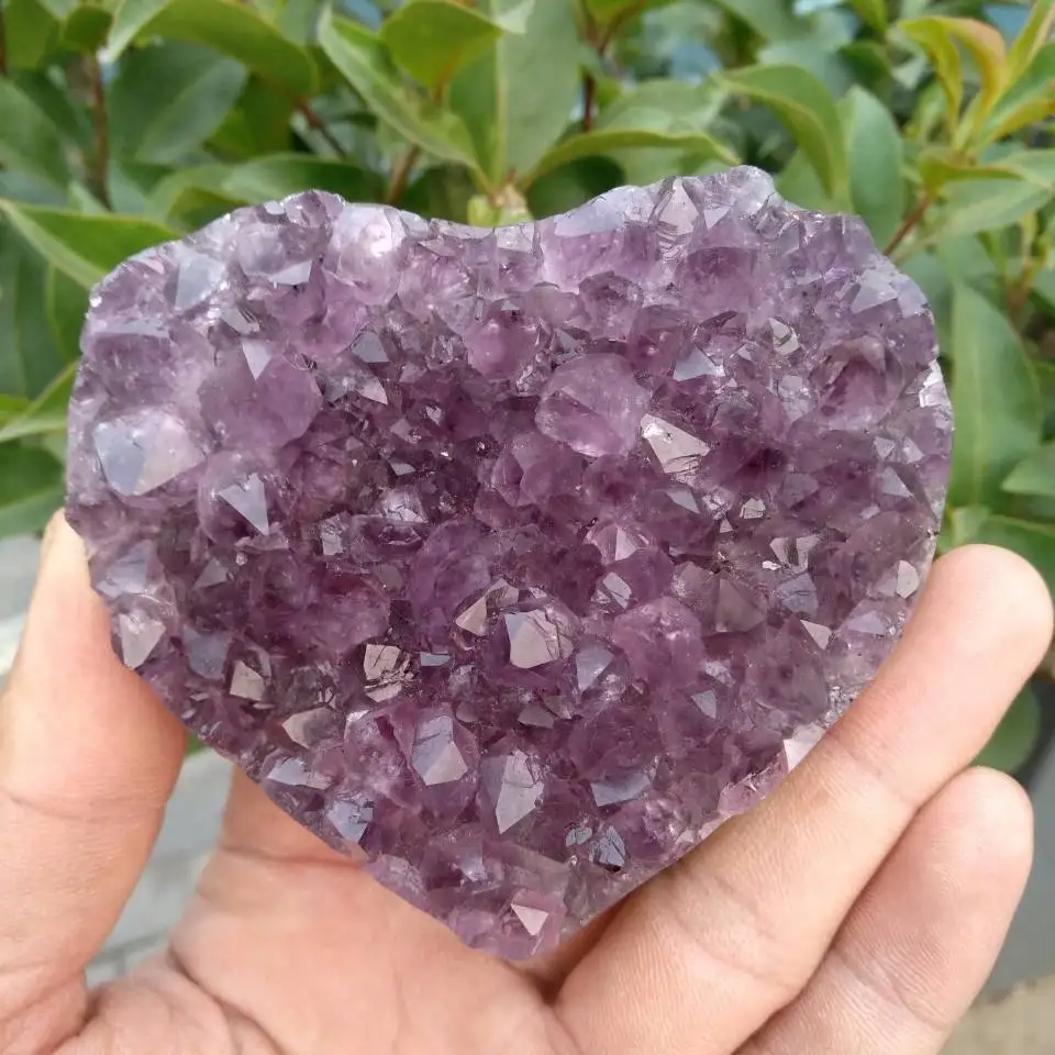 

300g Natural Quartz Crystal Amethyst cluster Angel Angel Heart Ornament Decoration