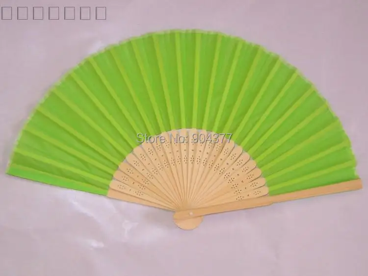 50pcs Plain Color Chinese Folding Silk Fabric Hand Held Fan for Women Wedding Party Favors