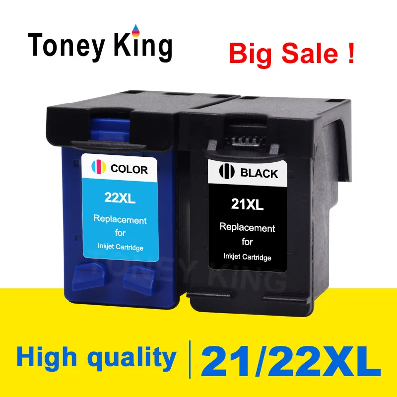 

Toney King 21 22 XL Ink Cartridge Replacement for HP 21 22 For HP21 21XL 22XL Deskjet F2180 F2280 F4180 F380 380 Printer