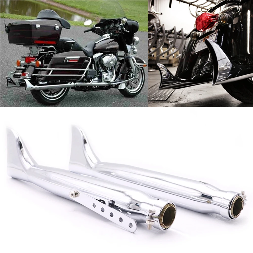 

2Pcs Retro Motorcycle Fishtail Exhaust Silencer Mufflers Pipe For Harley Sportster XL883 1200 Cruiser Chopper Bobber Cafe Racer