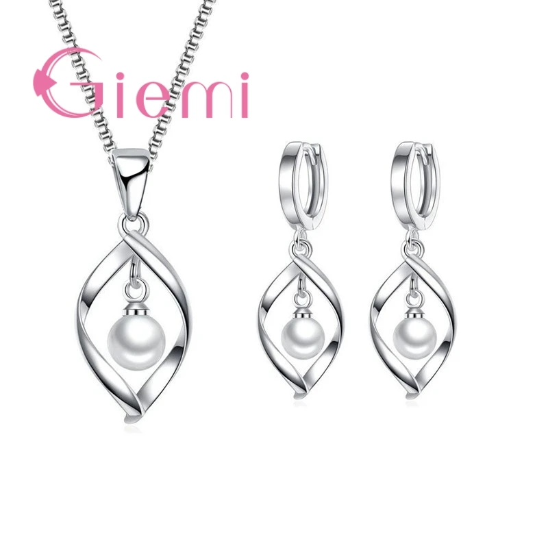 Top Rated 925 Sterling Silver  Jewelry Sets for Wedding Proposal Trendy Leaf Shape Necklace+Earrings Women Bijoux