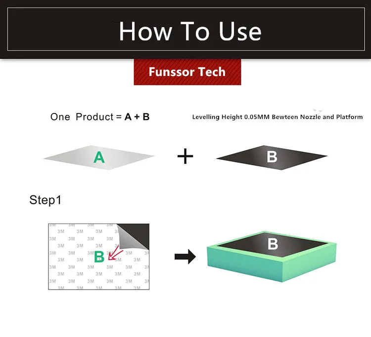 Funssor Updating Magnetic Print Bed Tape Print Sticker Build Plate Tape Flex Plate System Great For PLA Printing