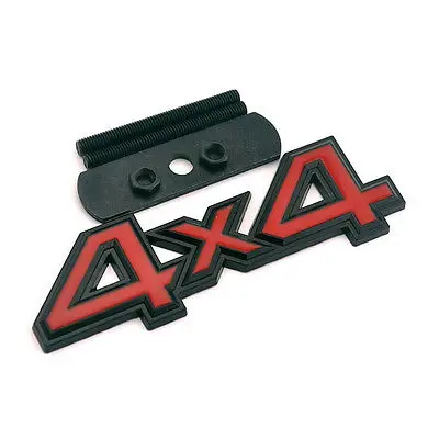 1 Pcs  New Arrival Red & Black 4X4 Badge for SVU 4X4 Car Front Grill Grille Emblem   Car Styling