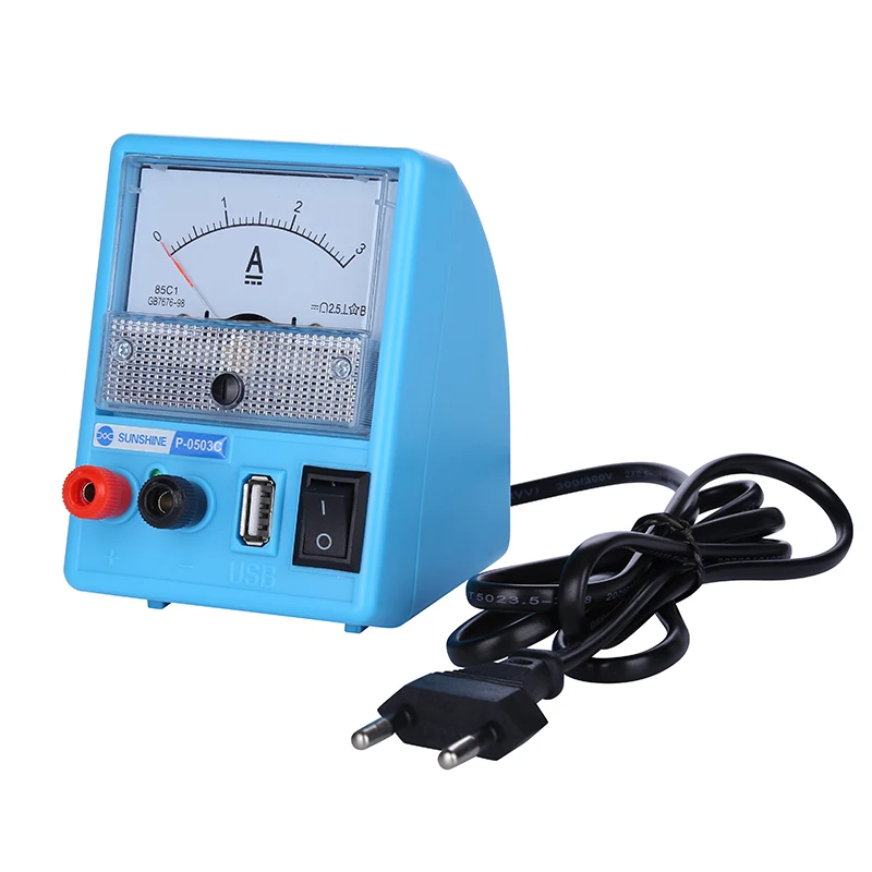 

110V-240V DC Power Supply Ammeter for Mobile Phone Repair Tools 5V 3A Ampermetre Charge Battery Short Circuit Protection