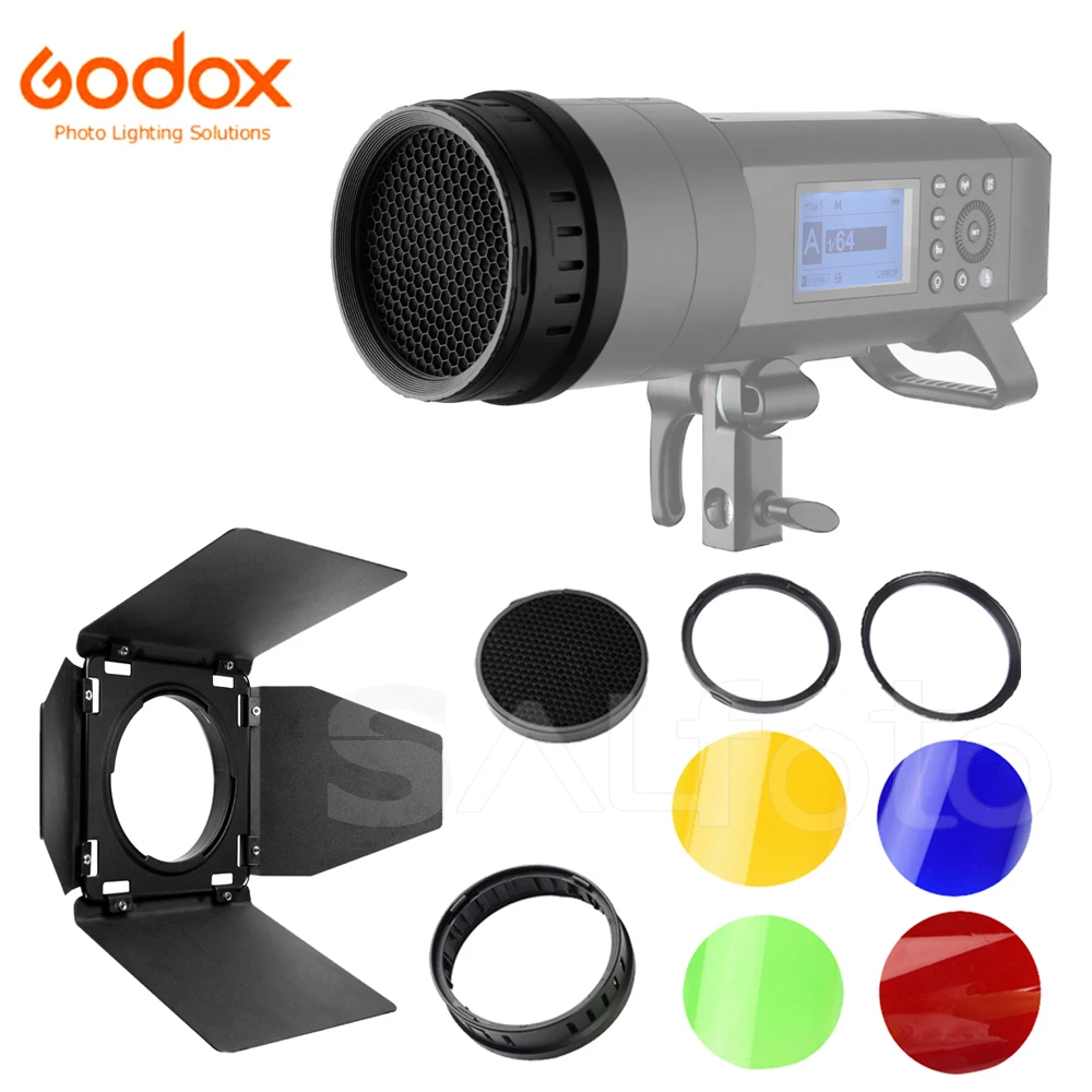 

Godox BD-08 Barndoor Honeycomb Grid Four Color Filters Kit for AD400Pro Outdoor Strobe Flash Photo Lighting Effect Accessory