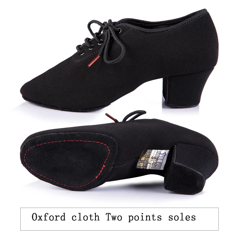 Zapatos de baile latino para mujer, calzado de importación de t1-b BD genuino, encaje Oxford, tacón negro, 4,5 cm, genérico