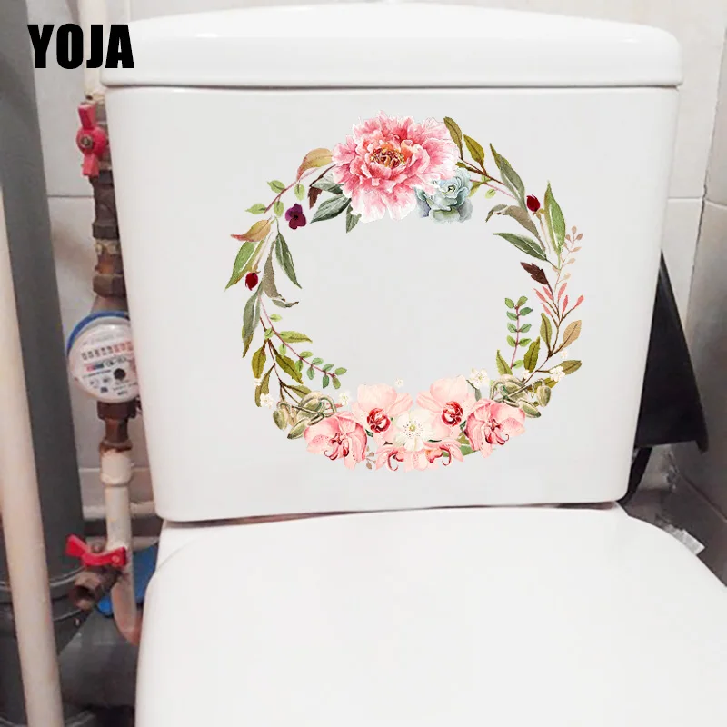 YOJA 22X21.9CM Beautiful Vintage Garland Living Room Wall Sticker Decoration Toilet WC Decor Decal T1-1350