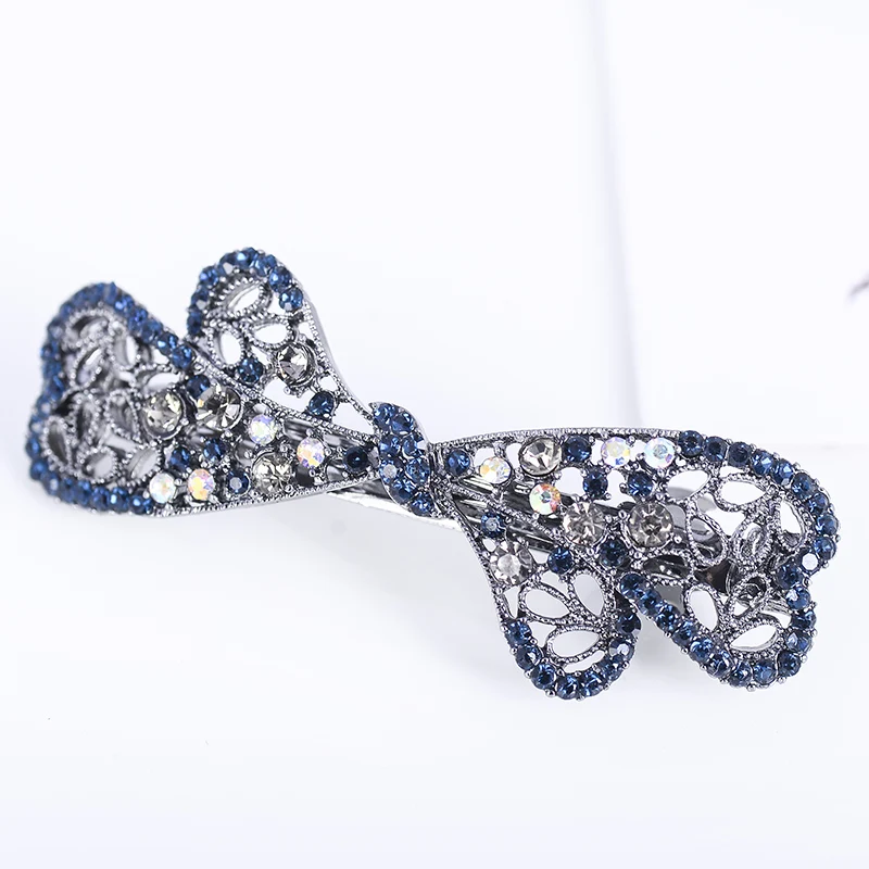 EASYA Vintage Hair Accessories Barrettes Jewelry Sparlkling Butterfly Bowknot Hairwear Hair Clip Retro Hairwear Ornaments