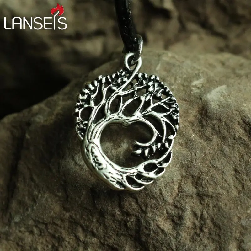 

lanseis10pc Fashion Most Popular Hot Tree Of Life Pendant Vintage Necklace Cute Tiny Tree jewelry