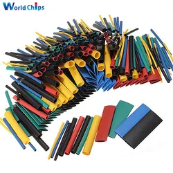 127/140/328/530Pcs Assorted Polyolefin Heat Shrink Tubing Tube Cable Sleeves Wrap Wire Set 8 Size Multicolor/Black