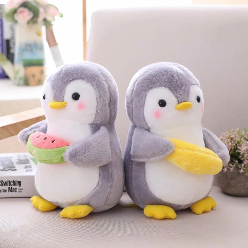 25-45cm Friut-Hugging Penguin Pluszowe miękkie wypchane zabawki dla dzieci Wystrój pokoju dziecięcego Prezenty urodzinowe