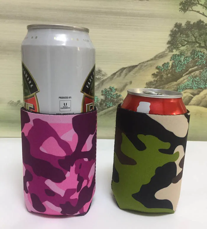 

Camouflage Pattern Can Holder For Beer Insulated Cooler Bag Neoprene Drink Sleeve Wedding Customize Waterproof Stubby Beer Cover