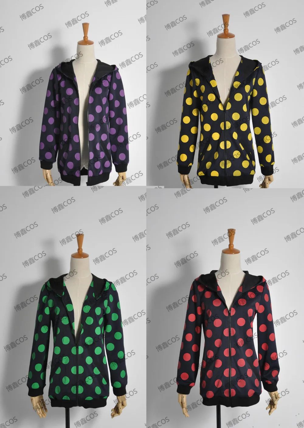 Free! Iwatobi Swim Club,Rin Matsuoka ,red/yellow/purple/green Dot Jacket,Hoodie Cosplay Costume,Size can be Customized