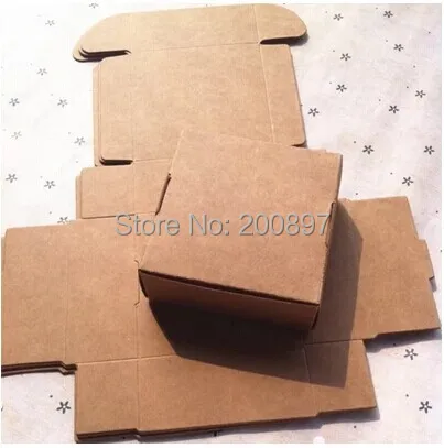 350gsm Kraft paper box 95x95x30mm handmade gift packing box for candy 50pcs lot