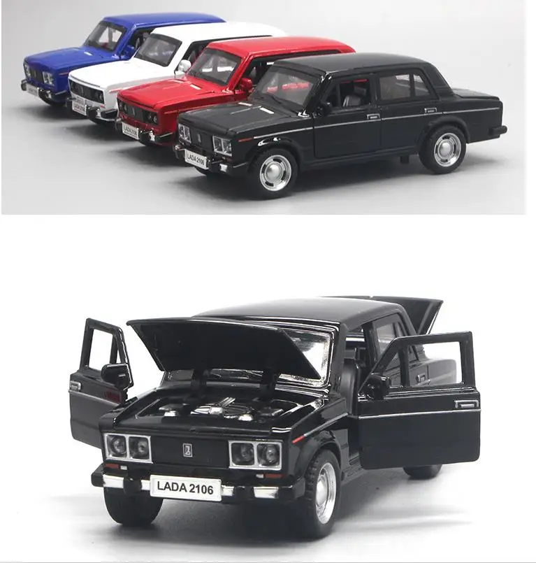 Hot sale,Retro russian lada car,high simulation 1:32 alloy pull back LADA model,4 open door,Russian car toys,free shipping