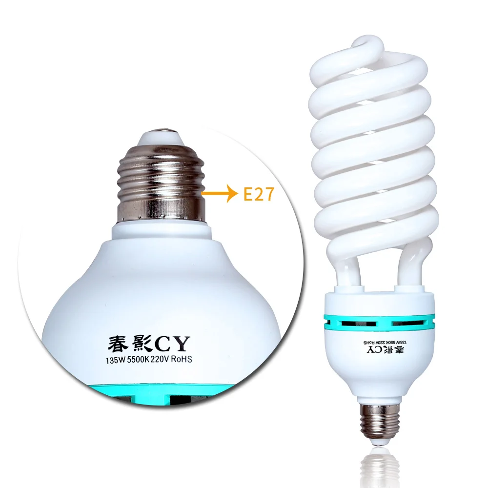 135 واط التصوير الفوتوغرافي الطيف الكامل ضوء النهار مصابيح الإضاءة الفلورسنت عالية مشرق E27 قاعدة للتصوير الفوتوغرافي استوديو الصور والفيديو