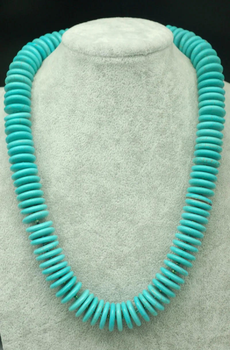 

Howlite Turquoise green roundelle 18mm necklace 50cm wholesale beads nature FPPJ