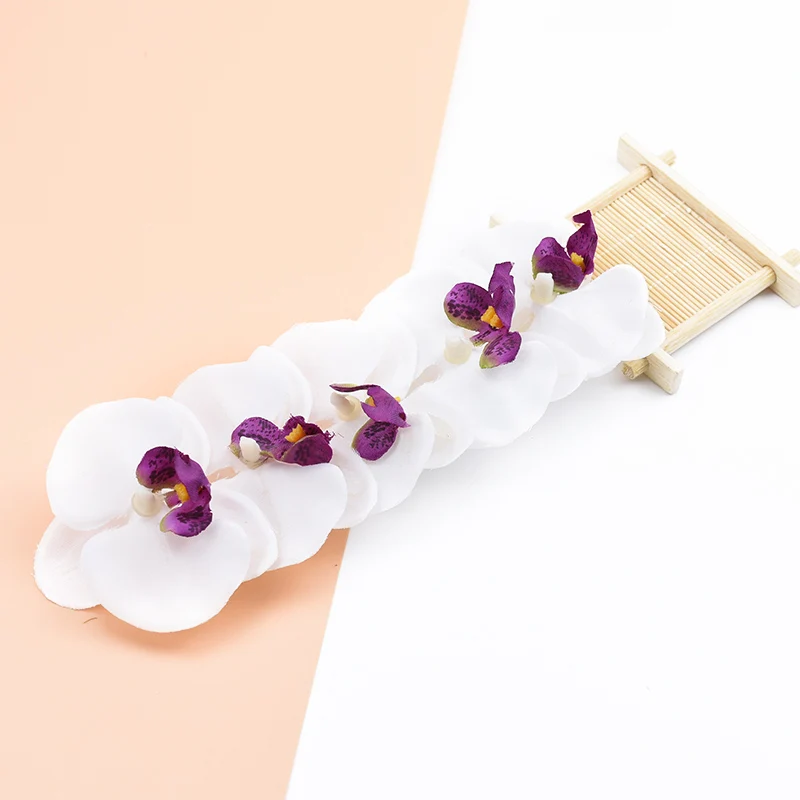 6cm 10 Stück künstliche Pflanzen Blume Wand Wohnkultur DIY handgemachte Scrap booking dekorative Blumen Kränze Seide Schmetterling Orchidee