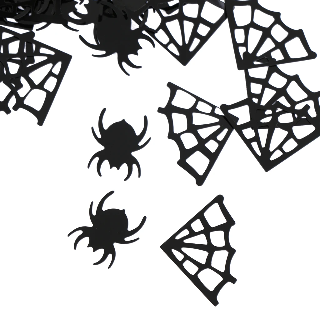 Spider Webs Spider Table Confetti Taburan Dekorasi Pesta Halloween Hitam 15G