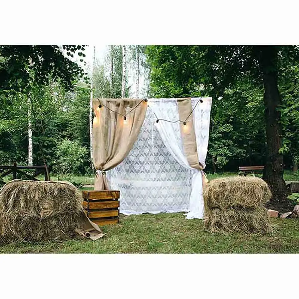 Allenjoy professional photography background wedding arch Damask decoration rustic style haystack backdrop photocall fotografia