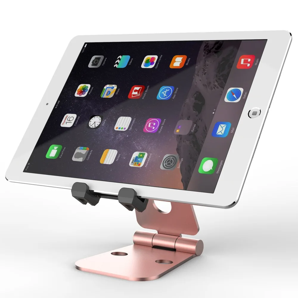 Dual Foldable Portable Multi-Angle Adjustable Aluminum Tablet Stand Metal Bracket Holder Dock For iPad mini 2/3/4 Air 2 Pro 9.7