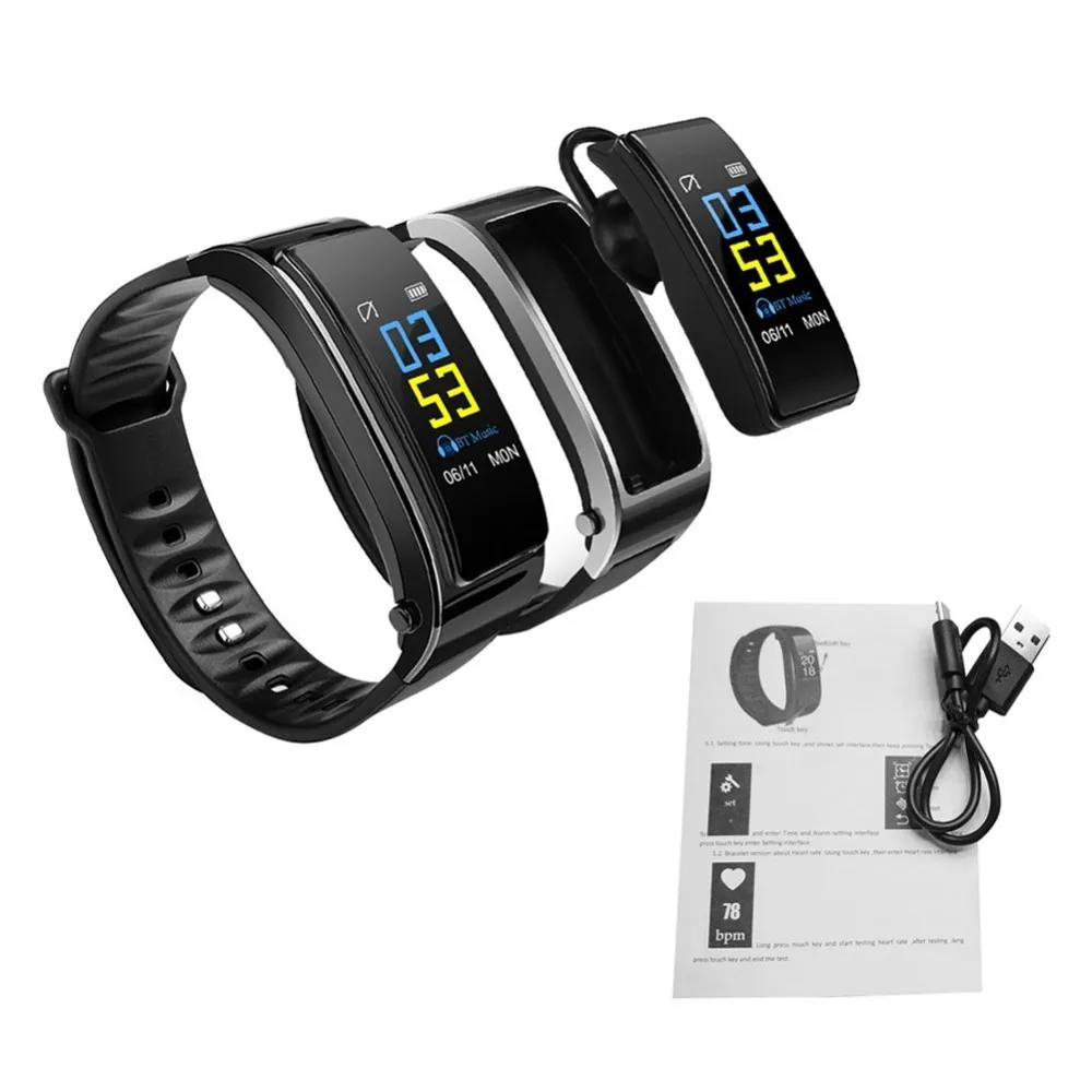 Bluetooth Y3 Color Headset Talk Smart Band Bracelet Heart Rate Monitor Sports Smart Watch Passometer Fitness Tracker Wristband