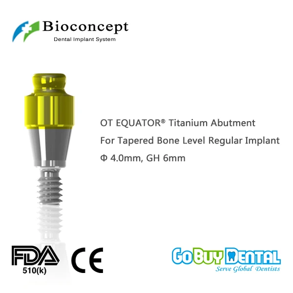 OT EQUATOR® Titanium Abutment φ3.7mm, GH 6mm, for Bioconcept BV system Regular Implant (338260-1)