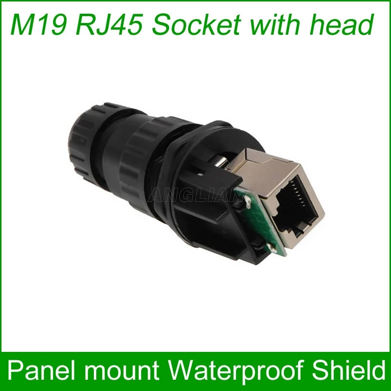 M19 quickly assembly Socket RJ45 outdoor Connector Waterproof metal shielded adapter IP68 Interface Factory sell 10 pcs/lot