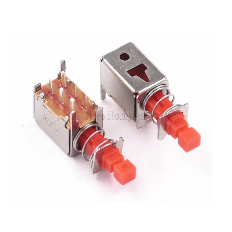 10Pcs Directly key switch A03 PS-22F03 6pins No Lock Reset switch Red