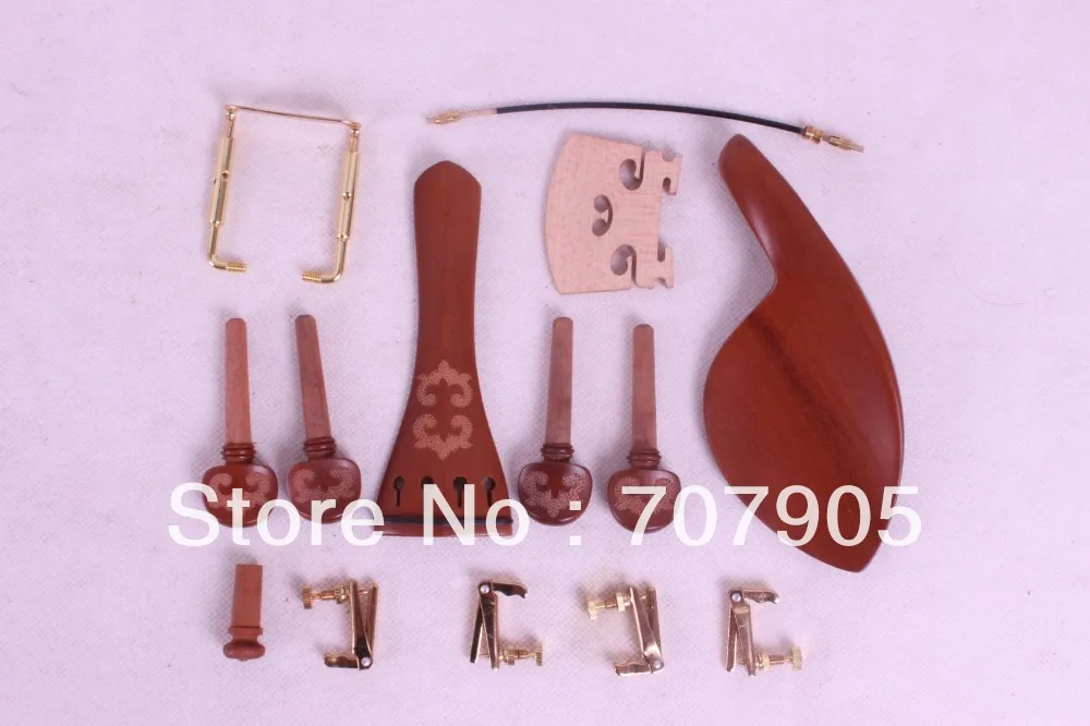 

4/4 violin parts jujube,tuner peg chinrest tailpiece tail gut endpin bridge #W7