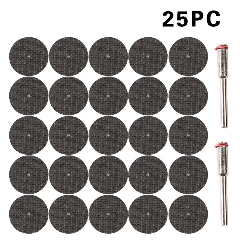 25pcs Saw Blade + 1pcs Connection Clamp Fiberglass Reinforced Cut Off Wheel Disc W/ 1 Mandrel 1/8