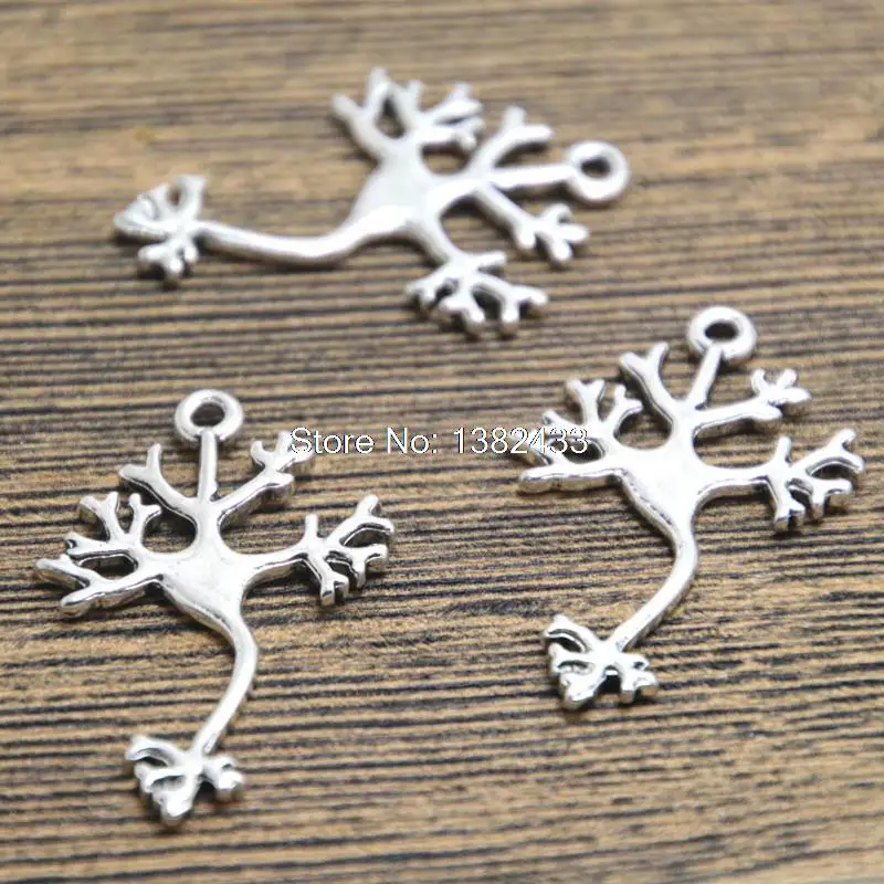 15pcs Neuron  Charms Antique Silver Molecular charm Pendants 33x21mm