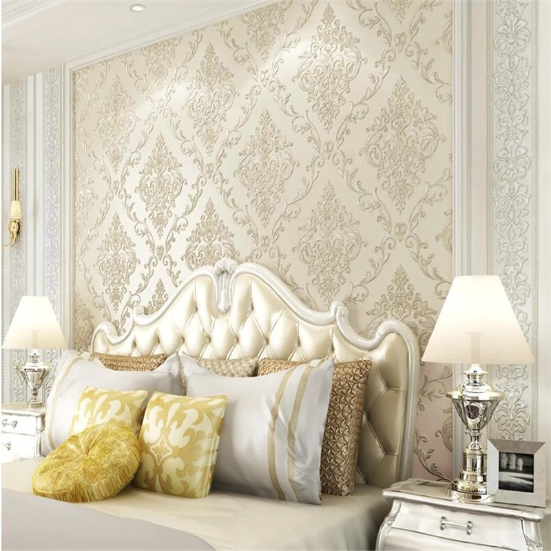 wellyu   European - style vertical stripes AB version of the three - dimensional  living room bedroom background wallpaper