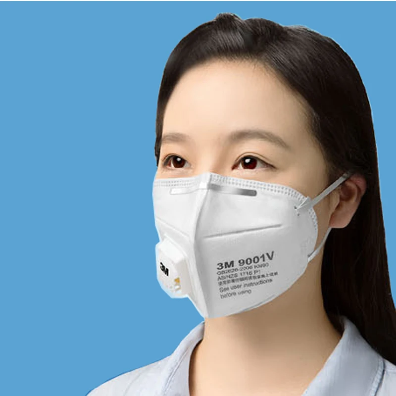 5pcs 3M 9001V Anti dust PM 2.5 Mask Anti influenza Breathing valve non woven fabric folding filter mask Adult KN90 safety masks