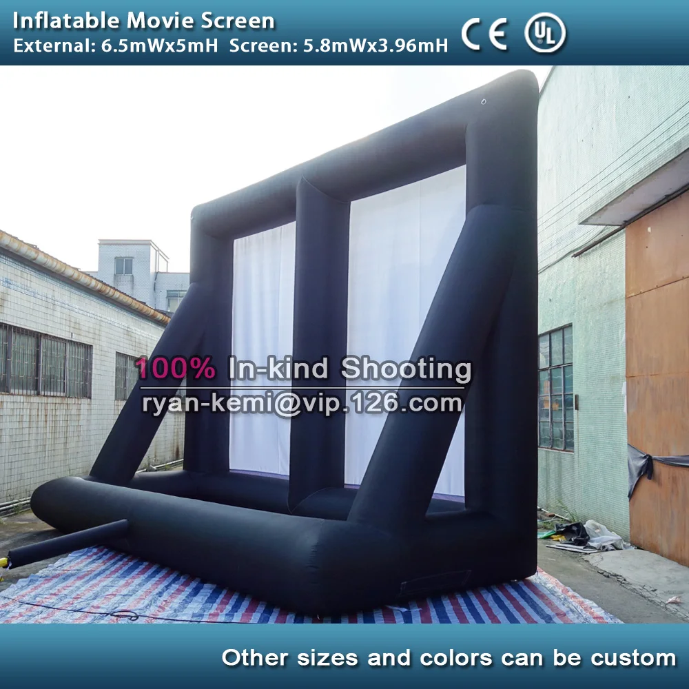 Pantalla de película inflable de 6,5 m para exteriores, pantalla de cine inflable grande con soplador