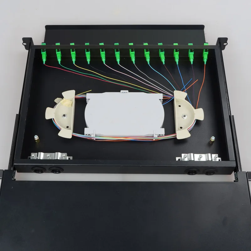 Drawer type Fiber optic terminal box 12 core Desktop SC APC with adapter pigtail 12 Ports CAPV Fiber optical Patch Panel Fatcory