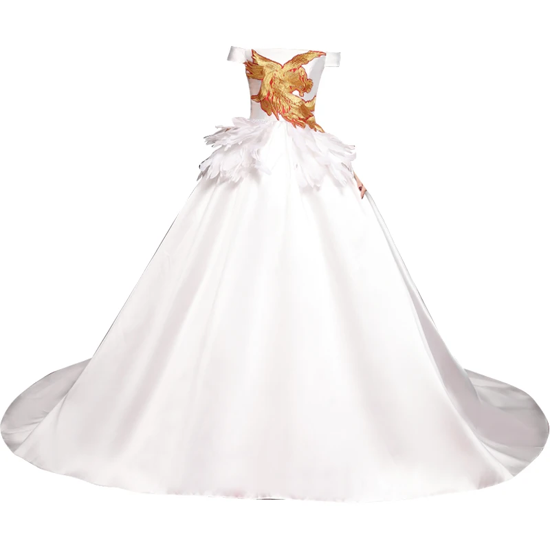 white slash collar feather wasit rococo court medieval dress renaissance Gown queen Victoria/Marie/ Belle Ball/drama gown