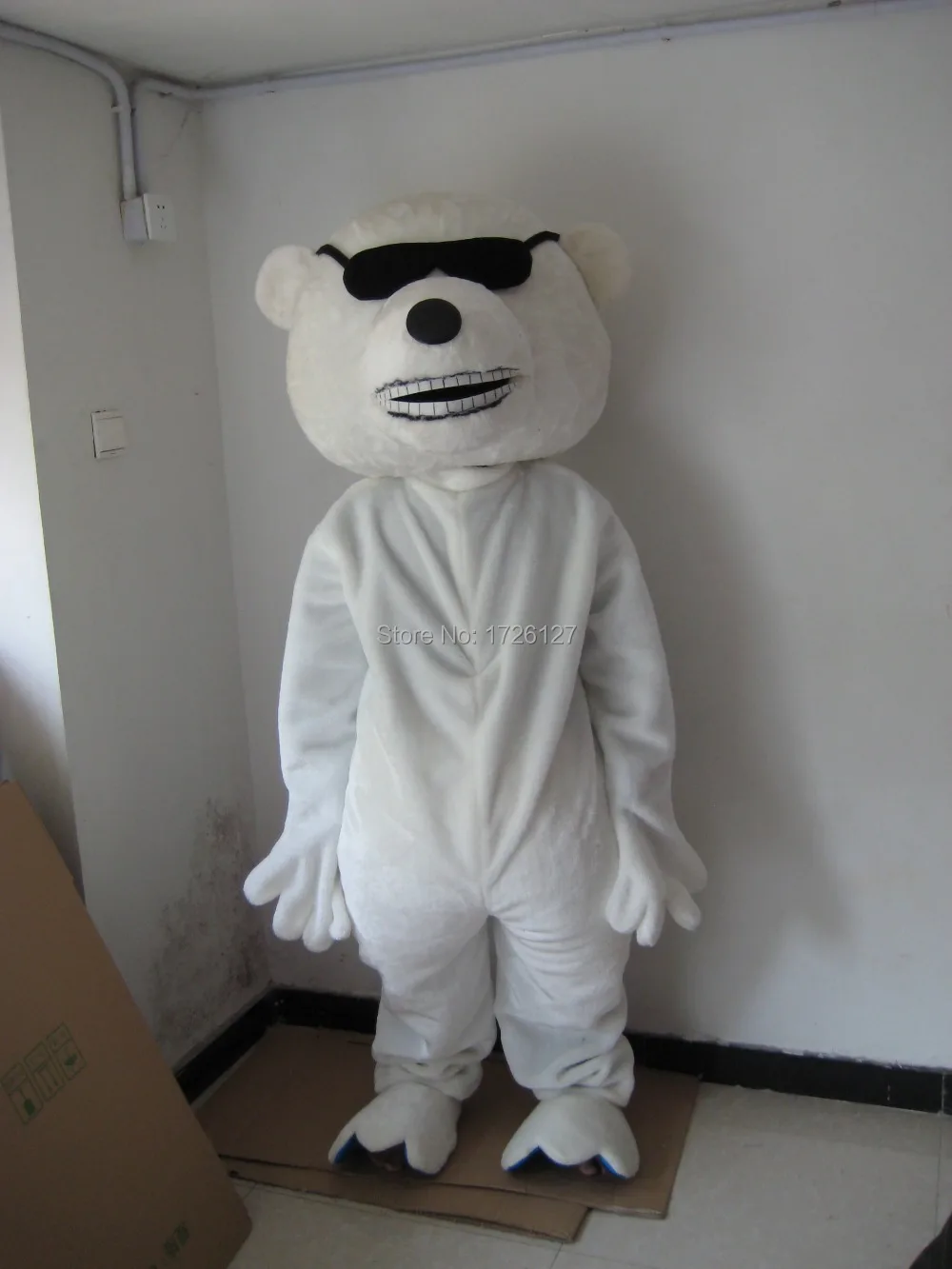 black glass polar bear white bear mascot costume custom fancy costume anime cosplay kits mascotte fancy dress carnival costume