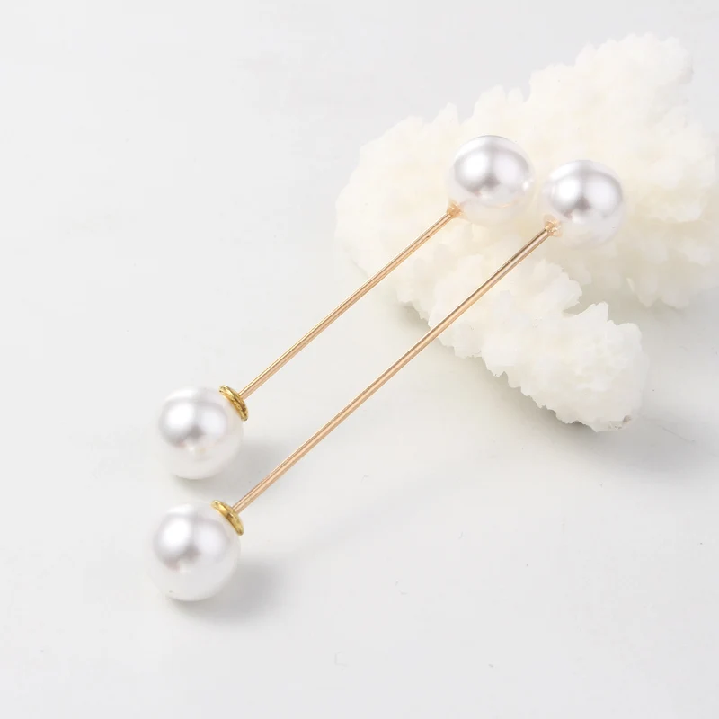 1Set/2PCS Charm Double Simulated Pearl Brooch Pins For Women Lapel Brooch Jewelry Dress Suit Pin Brooch Christmas Gift P705