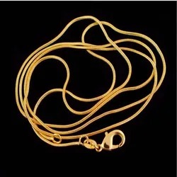 Wholesale 35cm-75cm Silver /Gold Color 1MM Solid Snake Chain Necklace For Men Women Fashion Accessories Jewelry for Pendant
